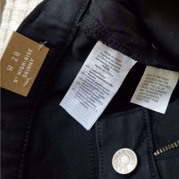 NEW! Madewell 9" High-Rise Skinny Jeans - size 28 in Black - Picture 12 of 13